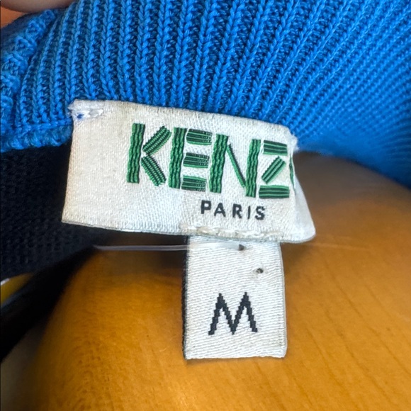 NWOT KENZO Paris Colorblock Knit Sweater Blue Red Black Size M - Picture 6 of 7